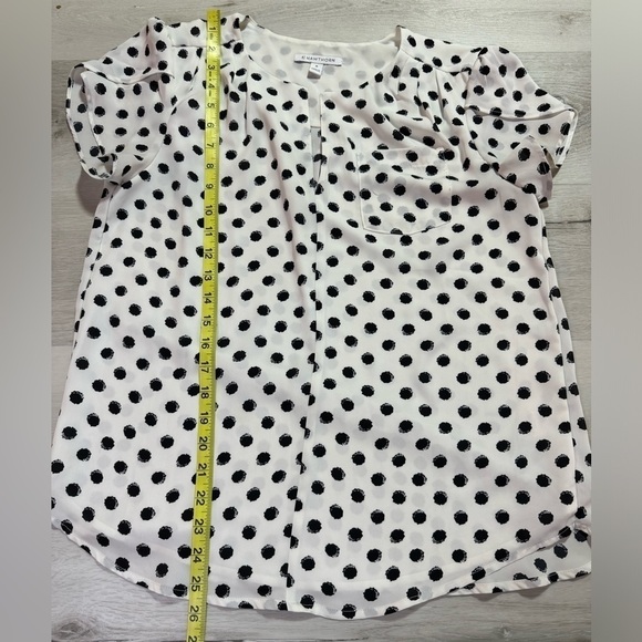 41 Hawthorn Carol Tulip Detail White and Black Polka Dot Blouse, Size Medium - Picture 11 of 11